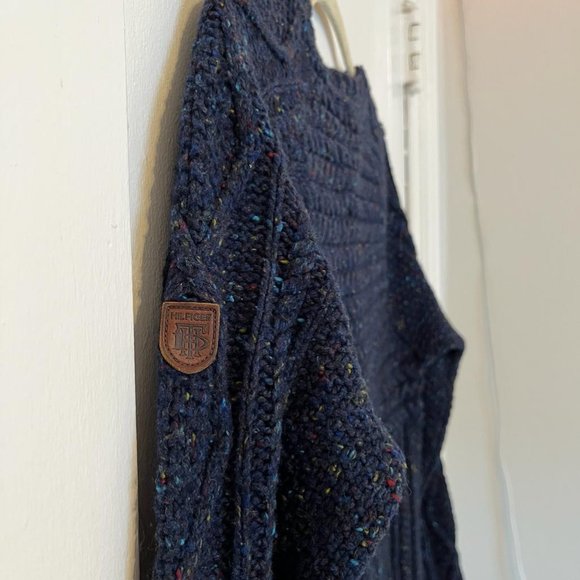 Vintage Tommy Hilfiger Wool Blend Knit Sweater, Speckled Navy Blue, US XL - Picture 3 of 7
